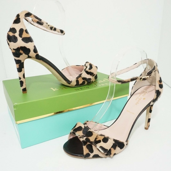 kate spade Shoes - Kate Spade Leopard Print Heels Sandals Ankle Strap